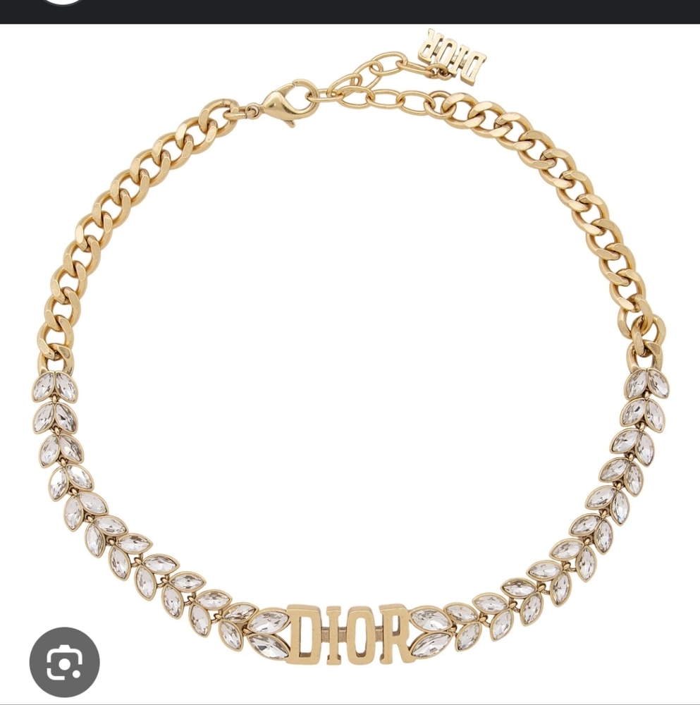Dior Gold and Silver Coker Necklace with Crystal Accents With Box - Picture 1 of 16